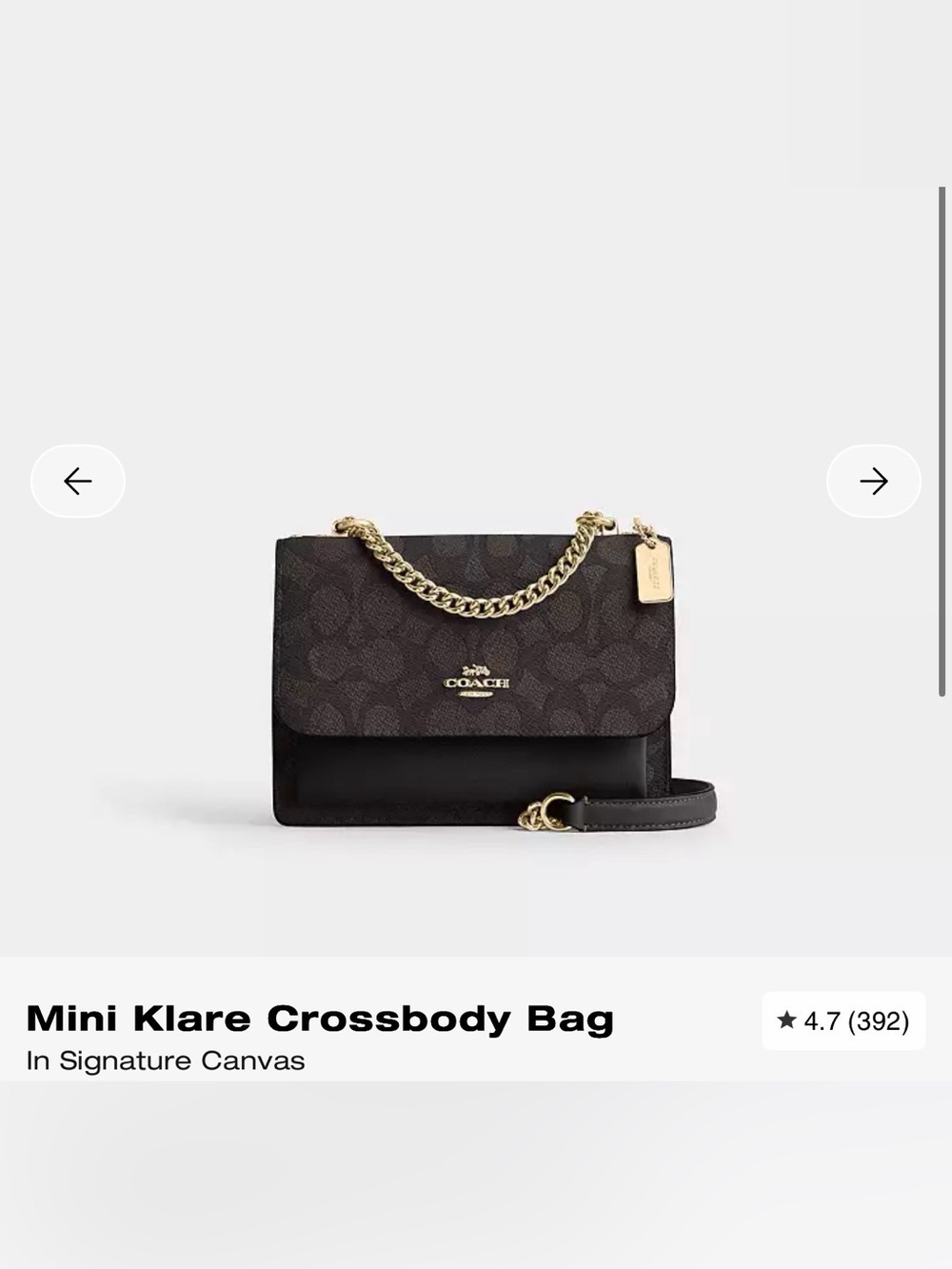Coach Mini Klare Crossbody Bag in signature canvas